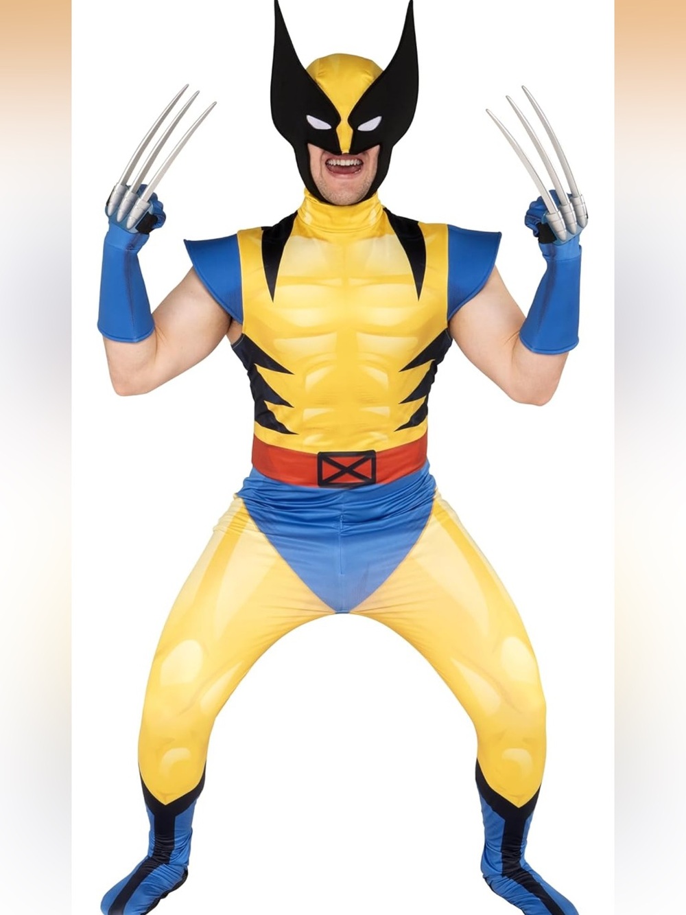 MARVEL Wolverine Official Adult Deluxe Zentai Halloween Costume-Deluxe Small nwt